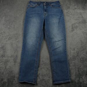 Frye Jeans Womens Size 31x28 High Rise Cuffed Blue Denim Medium Wash Stretch